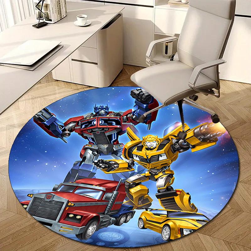1pc Transformers1 Design Printed Area Round Carpet for Bedroom Living Room Home Decor Rugs Mat Non Slip Mat Rug for Bedside