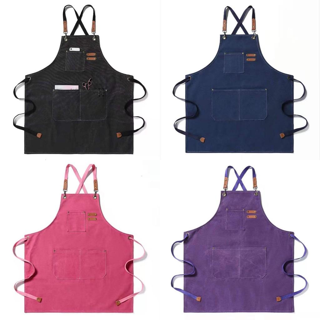 Thickened Cotton All Canvas Apron Coffee Barbershop Milk Tea Shop Home Kitchen