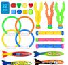 Children's Diving Toys Set Summertime Swimming Pool Treasure Hunt Diving Toy Torpedo Fish Plants Dolphin Buoy Water Toys Gifts