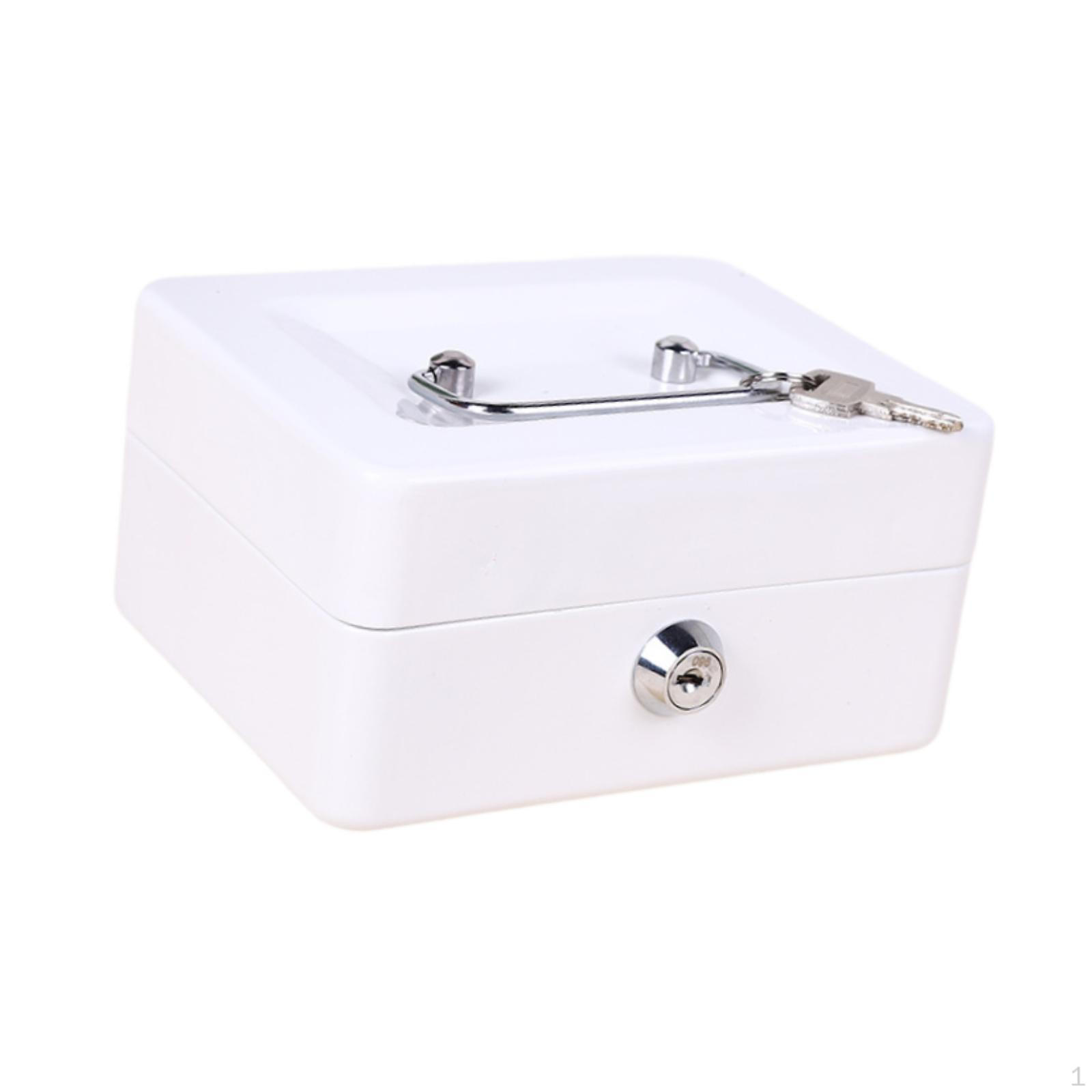 

Денежный органайзер с замком на ключ для розничной торговли и домашнего использования 4,9x3,7x2,3 дюйма белый