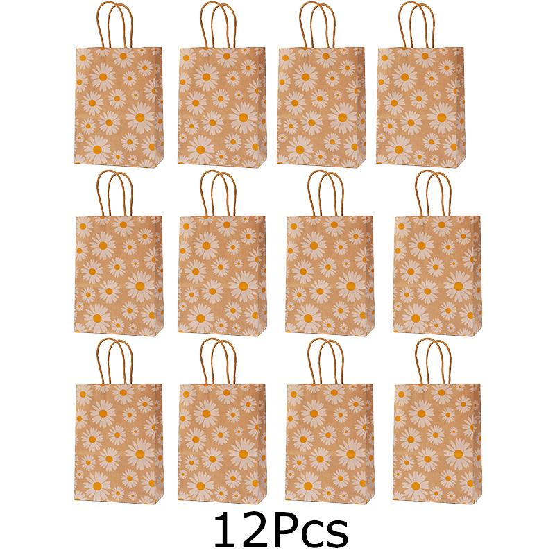 

12/24 шт. Многоразовые декоративные подарочные мешочки Прочная плоская основа Упаковка для подарков 21x15x8см 12pcs коричневый