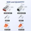 32 PCS Deutsch DTP Connector Kit 2 Pin Automotive Waterproof Connectors 4 Sets With Size 12 Stamped Contacts Gauge 14-12 AWG Wire Size,25A