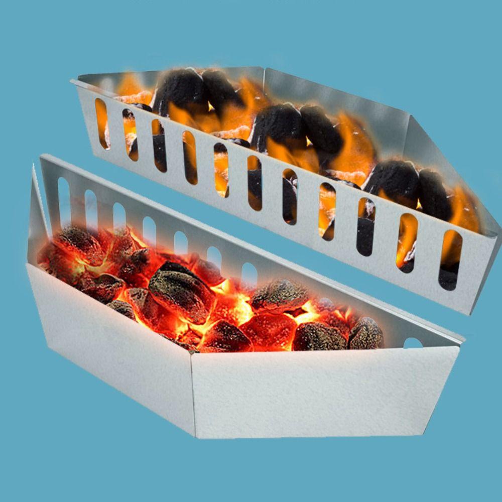 1/2PCS Outdoor Grill Accessory Charcoal Grill Basket Sawdust Smoke Basket  Outdoor Barbecue
