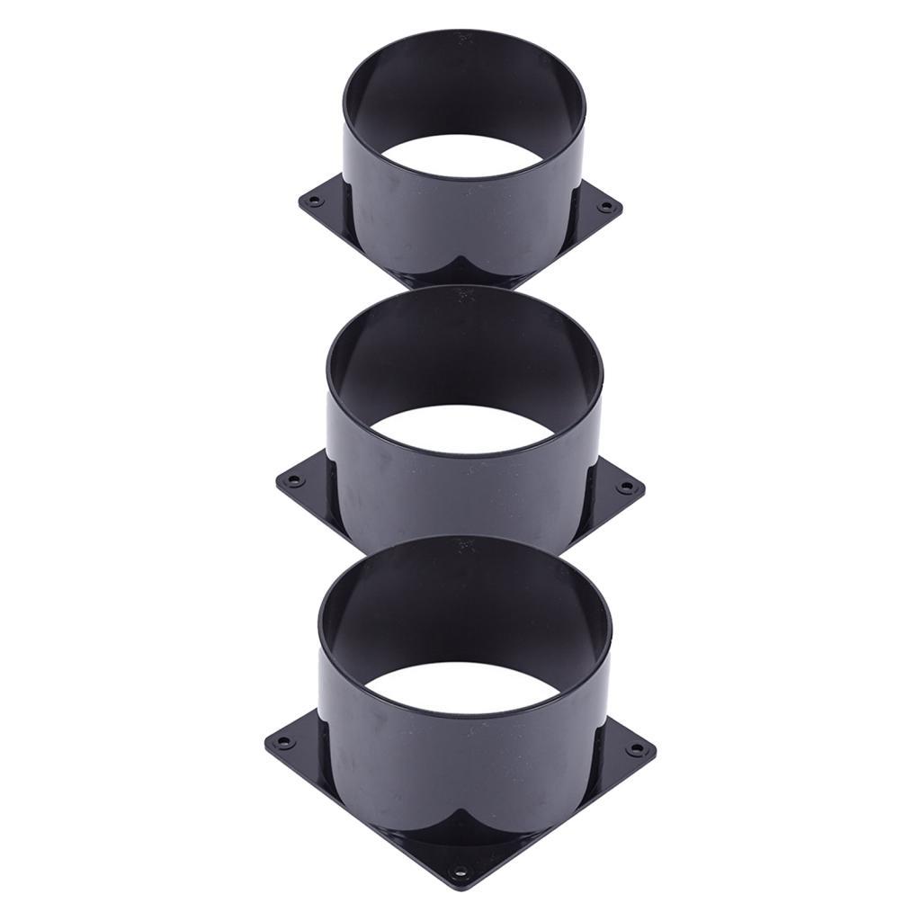 Air Vent Duct lange Straight Flange Connector Ventilation Pipe Connector Black