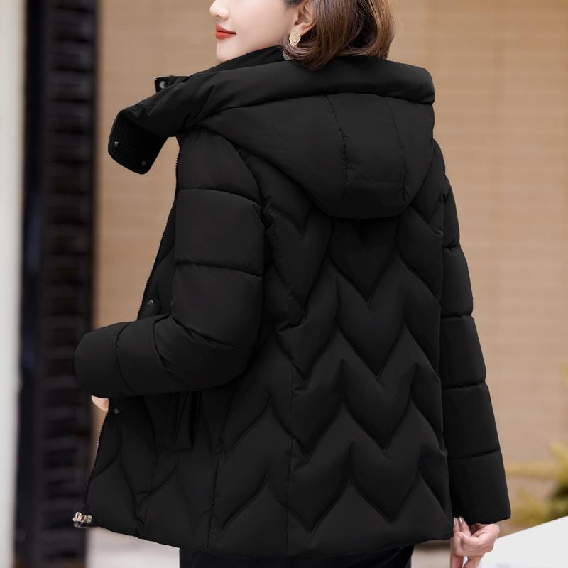 Paltoane de iarnă pentru femei cu glugă, casual, groase, călduroase, scurte, tip parka, jachete de damă