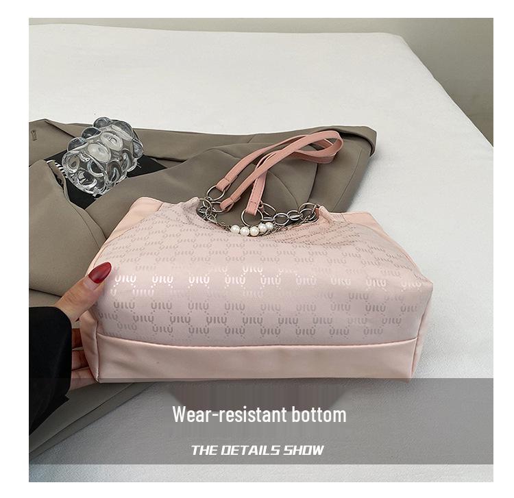 Women's New Pearl Chain Tote – Fashionable Large Capacity Handbag