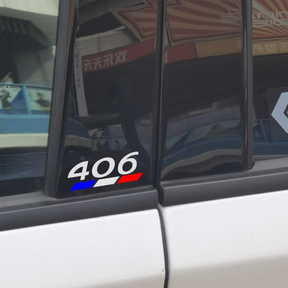 2Pcs, Car Sticker Decal Center Pillar Sticker for z333 3008 5008 2008 106 107 108 205 206 207 208 RCZ 306 307 308 508 406 407 333z