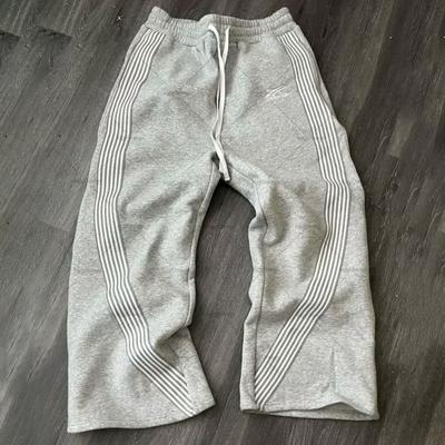Y2k Vyšívané Šedé Ležérní Kalhoty Pánské Joggingové Stahovací Tepláky