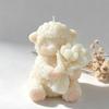 Flexible Sheep Craft Form for Candle Making, Featuring a Flower-Carrying Animal with Clear Wool and Flower Texture for Decorative Casting Projects