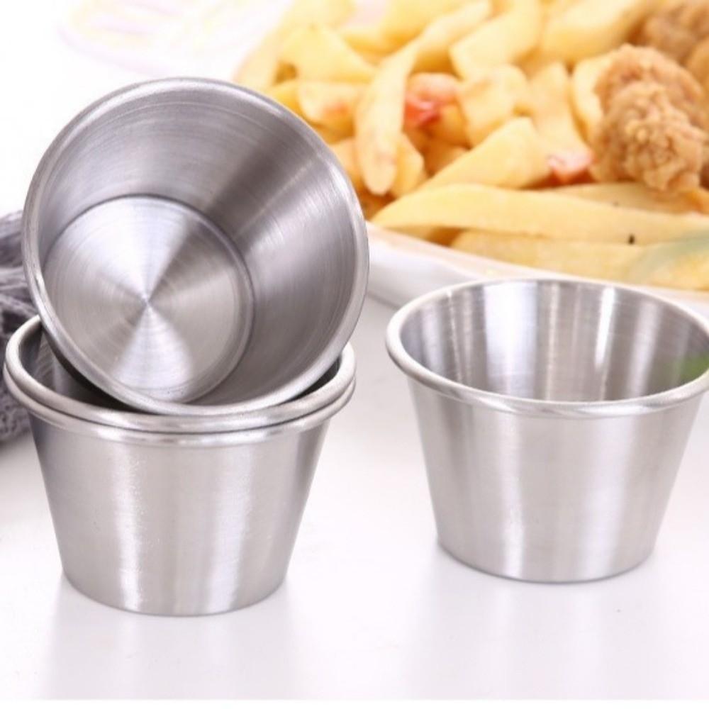 12PCS/SET Stainless Steel Barbecue Dipping Cup Small Size Seasoning Dish Sauce Cup Western Cuisine