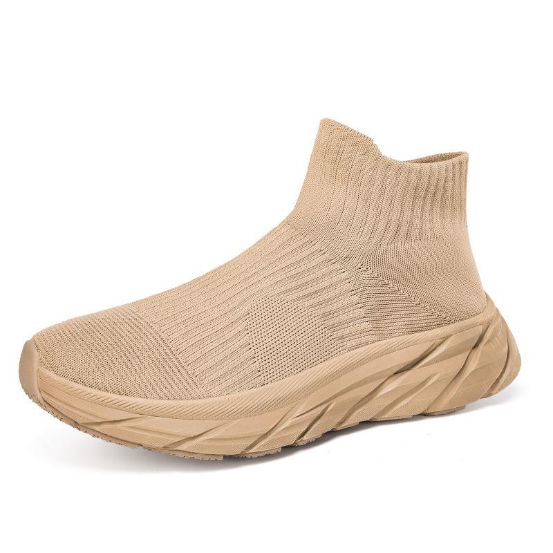 New winter velvet couple one-pedal high-top socks shoes women's casual sports shoes