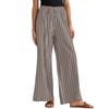 Ladies' Loose, Comfortable, Casual, Fashionable Striped Cotton And Linen Pants With Pockets