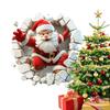 Santa Claus Hole Wall Sticker Wall-Breaking Santa PVC Glass Clings Christmas Atmosphere Window Decals Self-adhesive Stickers