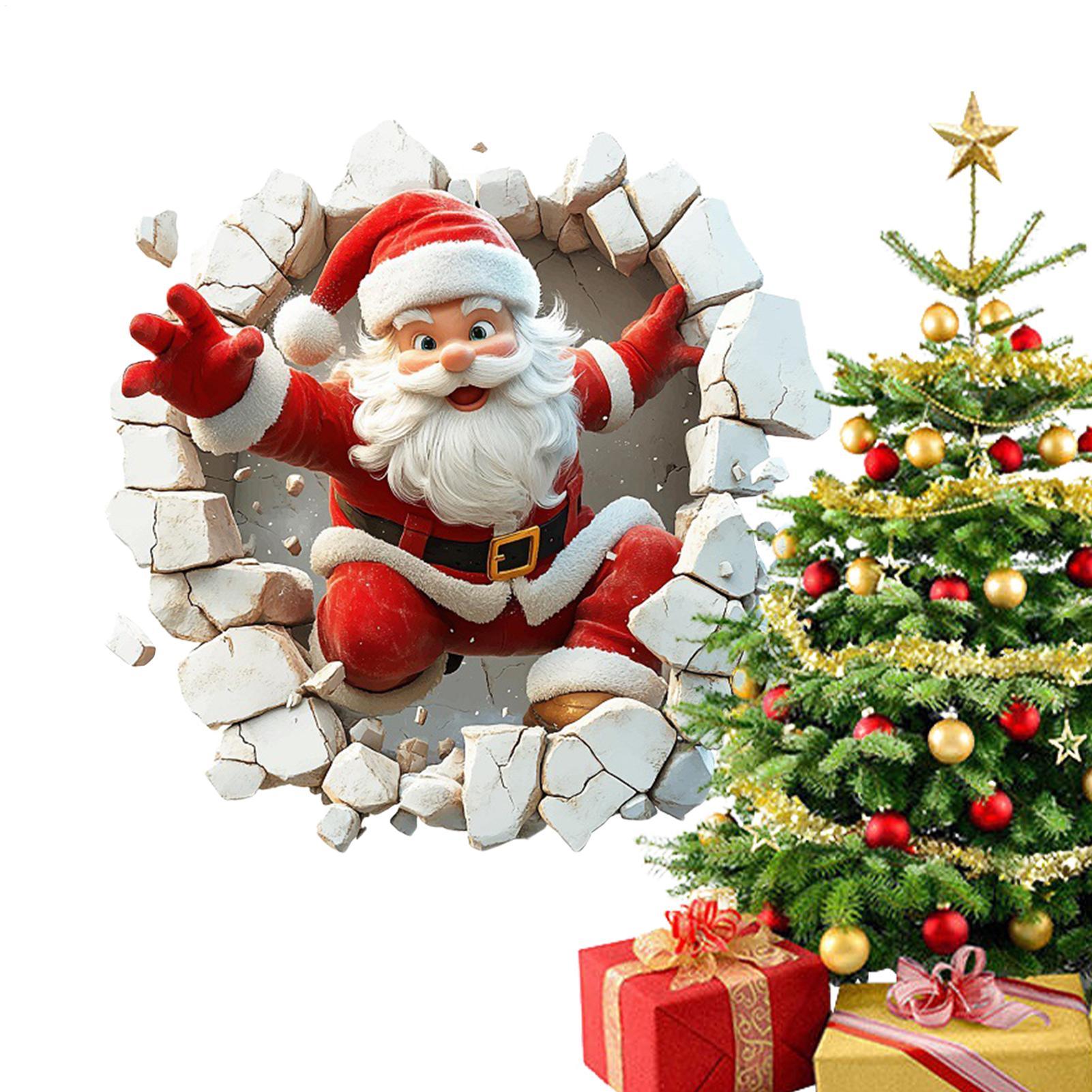 

Santa Claus Hole Wall Sticker Wall-Breaking Santa PVC Glass Clings Christmas Atmosphere Window Decals Self-adhesive Stickers China Mainland
