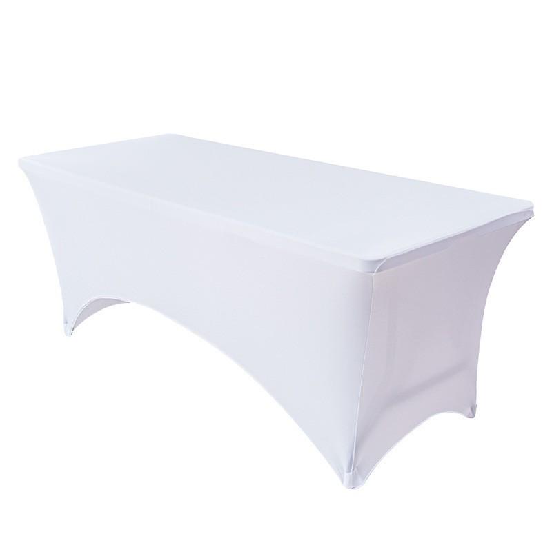 4-6FT Stretch Table Cover Set: Rectangular Elastic Tablecloth for Conference, Wedding, Banquet, Cocktail Events