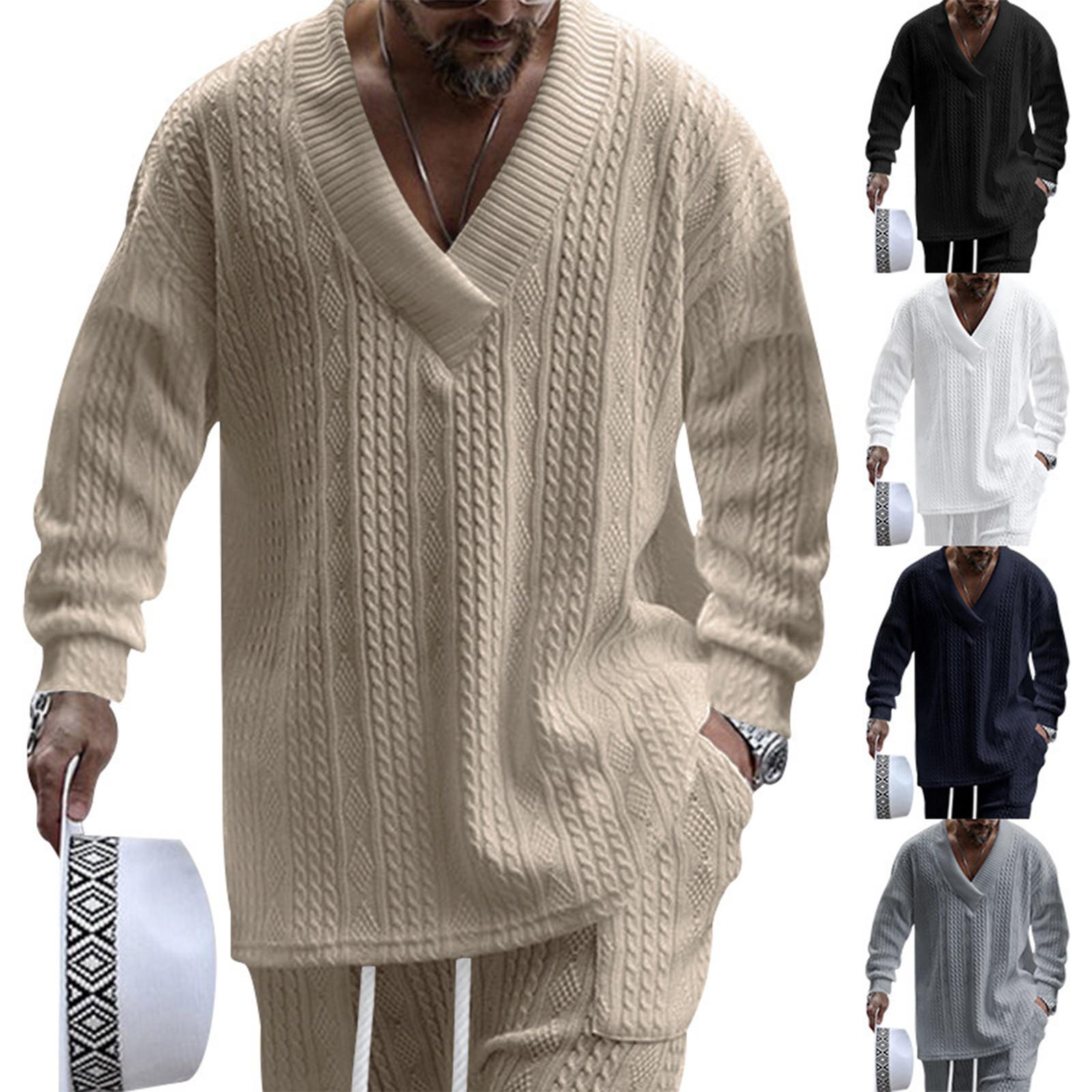 

Men S Large V-Neck Loose Casual Long Sleeved Shirt Sports Top L чёрный