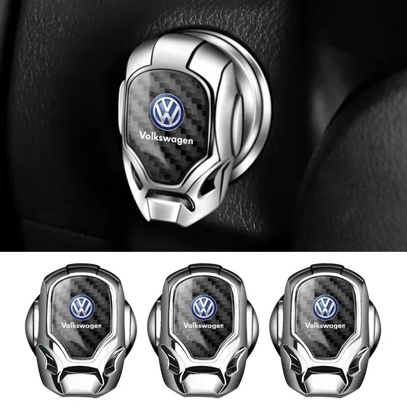 Car For Volkswagen VW Car Badge One-click Start Protective Cover Start Stop Button Decoration Sticker For Volkswagen VW Golf Pol