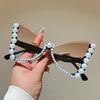 New y2k Oversized Butterfly Vintage Sunglasses Women Luxury Brand Designer Sun Glasses Popular Elegant Pearl Sexy Ladies Shades