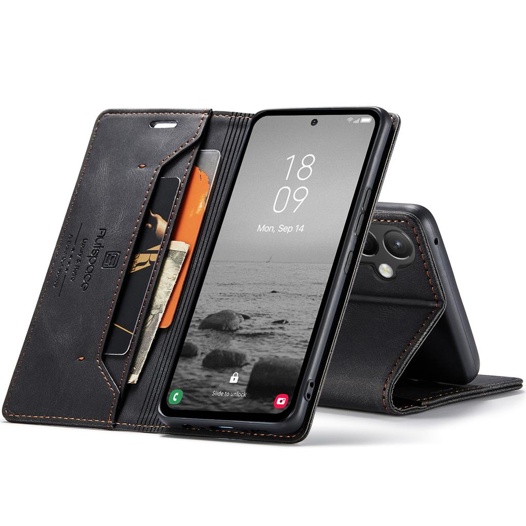 Premium Vintage Leather Wallet Case for Samsung Galaxy A15 4G/5G - RFID Protection Flip Cover with Card Slots, Shockproof Retro Style (4 Colors)
