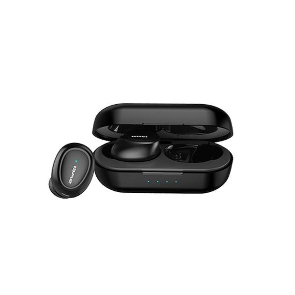 Awei Słuchawki Bluetooth 5.0 T16 Tws+ Stacja Dokująca Czarny/Black