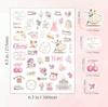 6 sheets Wedding Plan Stickers Pink Valentine's Day Creative DIY Decoration Planning Materials Handmade Account Stickers