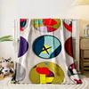 KAWS Circular Panel Art X Eyes Blanket Throw, Flat Circle Pop Art Style Design, Modern Living Room, Cozy Bedding, All Seasons Gift