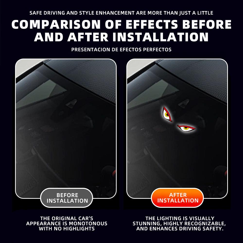 Solar Powered Car Neon Light Wireless Cool DEMON EYE Led Ambient Light Suction Cup USB Rechargeable Atmosphere Breathing Lamp