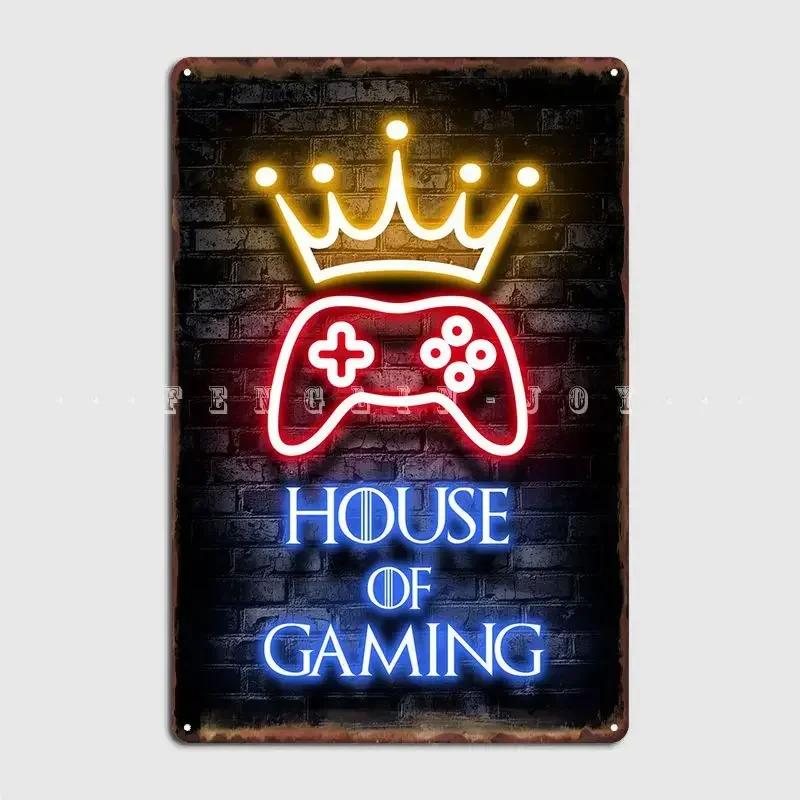 House Of Gaming Quote Poster Metal Plaque Club Party Garage Club Retro Wall Decor Tin Sign Posters