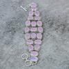 Bracelet en Pierre Gemme Calcédoine Rose Fait Main en Argent Sterling 925 7-8" M-307