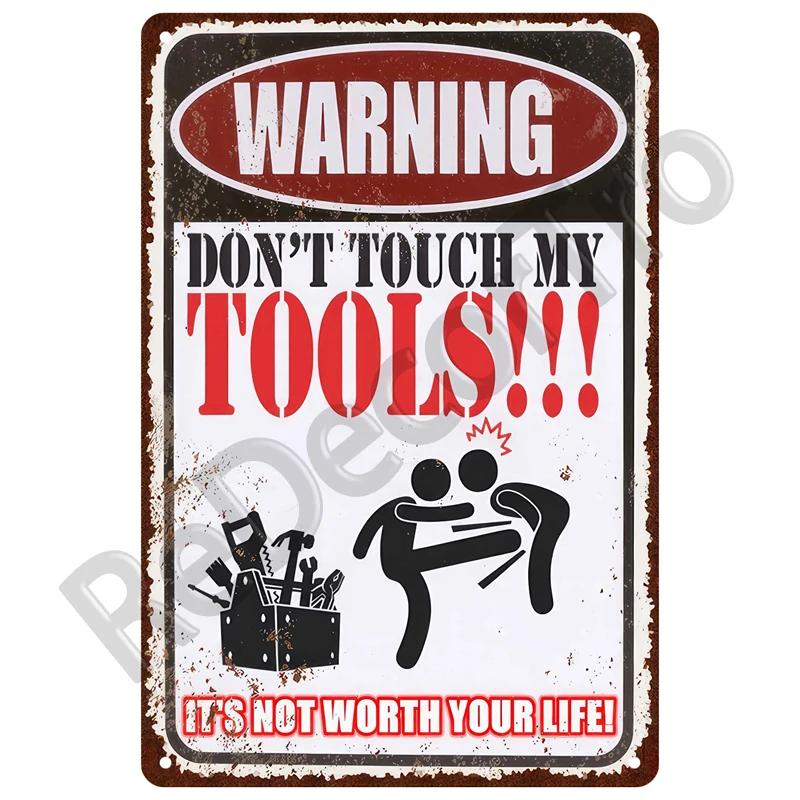 Metal Sign Decorative Wall Plate Kitchen Plaque Metal Vintage Decor Accessories Danger Retro Tin Sign Poster Warning Wall Pos