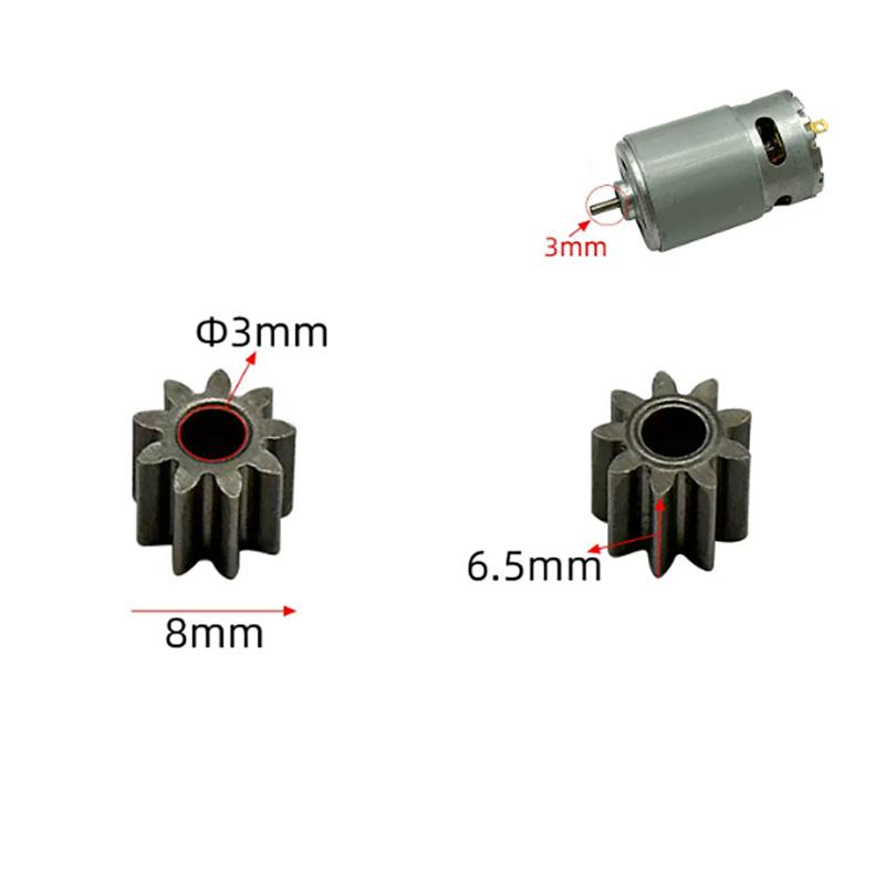 Durable Electric Hand Drill Gear 2Pcs 9-16 Teeth Parts Fit 550 775 Motor Shafts for Cordless Charging Drill Replacement