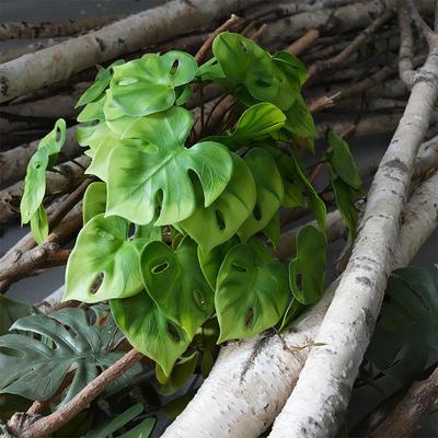 Großes künstliches Monstera-Schildblatt mit 42 Blättern, innen und außen, UV-beständig, künstliche Pflanze, Grünzeug für Heim- und Gartendekoration