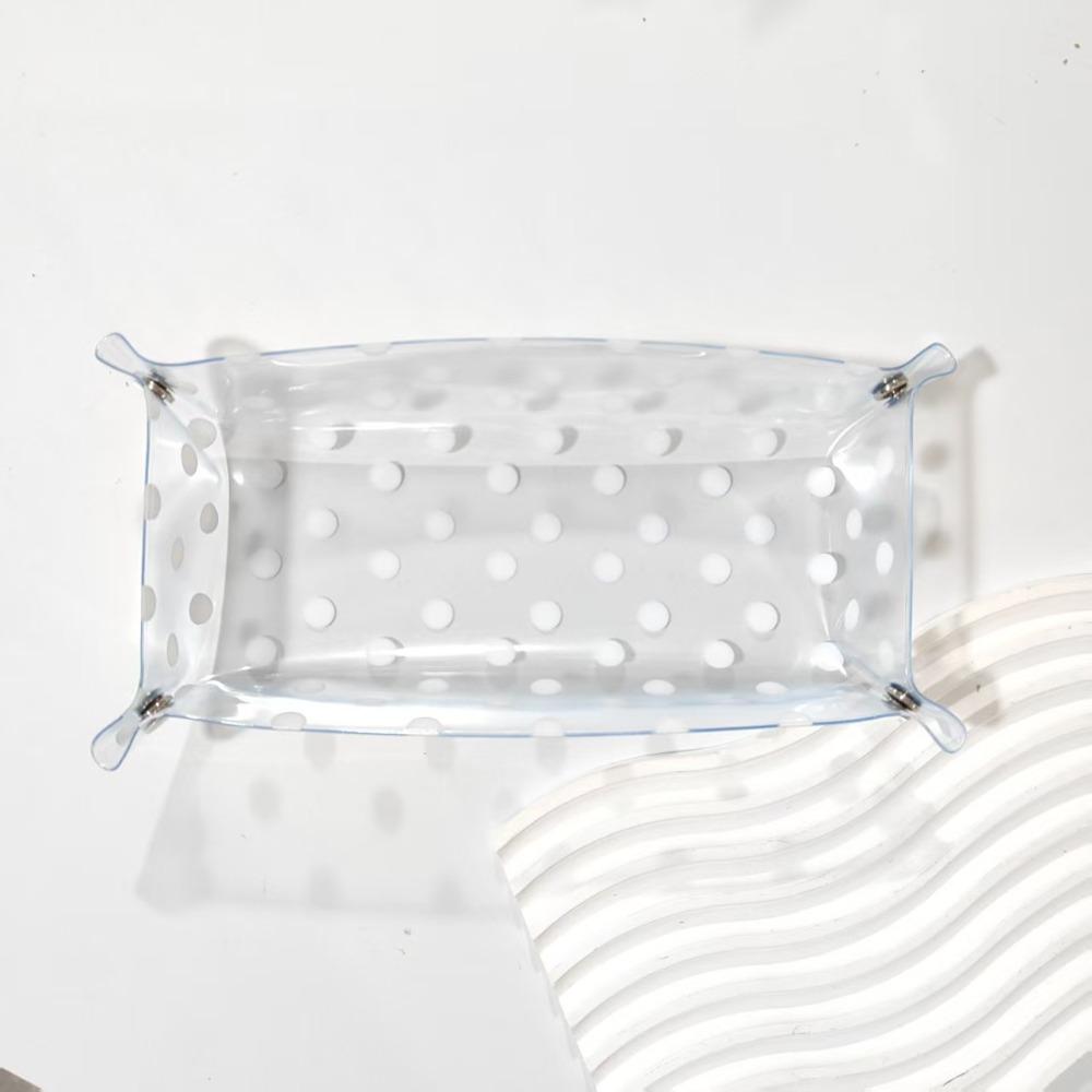 

Multi-functional Polka Dot Design Storage Tray Large Capacity Folding Desk Organizer Storage Box Office Study