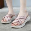 Summer Sweat Sandals For Women Lightweight Sporty Comfortable Elastic Large Size Thick Soled Slippers For Womens Sandalias Mujer