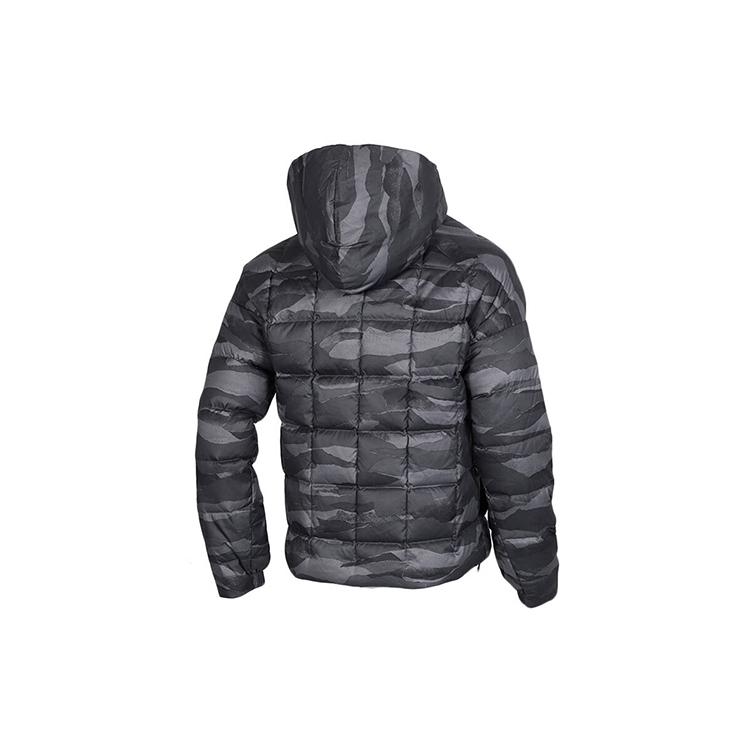 adidas Down Jackets Men's Black Hooded Moderate Quilted Down Jacket FI2724