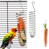 Stainless Steel Parrot Forager Feeder Spiral Design Durable Construction Bird Hanging Feeder Food Container Hanging Basket