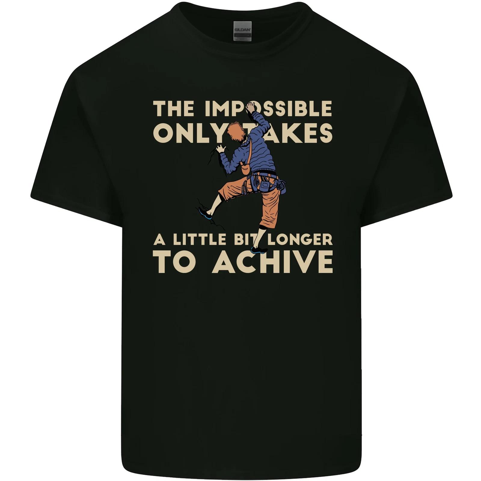 Rock Climbing the Impossible Funny Climber Kids T-Shirt Childrens L