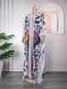 African Women's Plus Size Chiffon Print Beach Dress and Robe Set