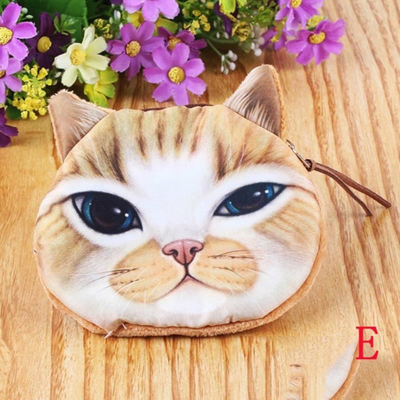Versatile Fashion Women Cute Kitty Face Zipper Case Coin Kids Purse Wallet Makeup Bag For All Ages