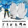 1 Pair Working Gloves Waterproof Faux Sheep Skin Anti-slip Hand Protector Thickened Wear Resistant Construction Repair Work Outdoor Yardwork Gardening