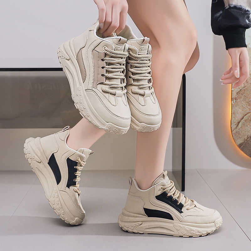 Fashion Platforme 39 Black And White Sneakers Woman Casual Woman Beige Boots Summer Shoes Women Comfortable Sport Casuall