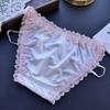 Ladies Spring and Summer Sexy Ice Silk Lace Side Match Color Thin Belt Underwear
