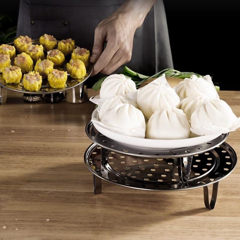 2Household Kitchen Artifact Stainless Steel Three-Legged Coated Steaming Tray Detachable Footed Steaming Tray High Foot Steaming