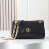 Charlies Damen Rautenketten-Rindsleder-Klapptasche - Lässige Einzel-Schulter-Crossbody-Tasche