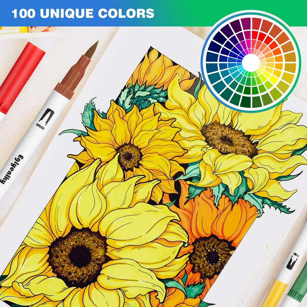12-120 Farben Marker Set Doppelspitze Pinselstift Feine Spitze Malen Aquarell Kunst Marker Stifte für Manga Kunst Zeichenzubehör