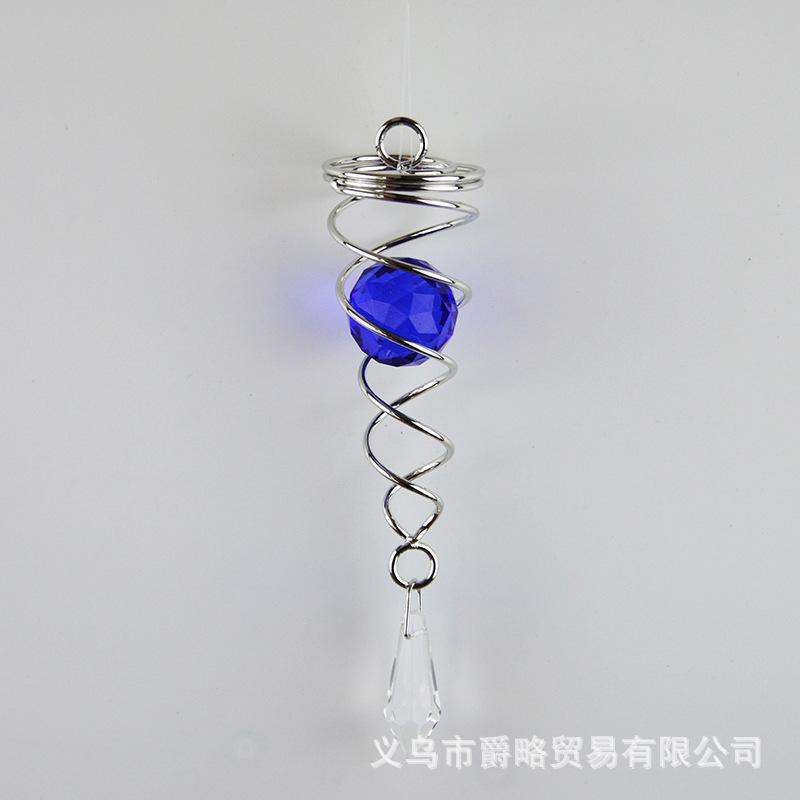 Obrotowy Kryształowy Spiralny Ogon Kula Wisiorek Spinner do Wiatru Ogony Wiszące Dekoracyjne do Spinnerów Kuranty Ogród Zewnętrzny i Podwórko