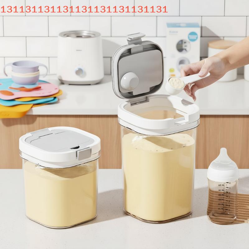800/1300/1800 Ml Airtight Milk Powder Container Milk Storage Container Milk Powder Storage Box Food Storage With Spoon