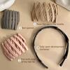 Women Headband Foldable Stretchy Portable Travel Hair Hoop Pure Color Anti-slip Teeth Bang Headband