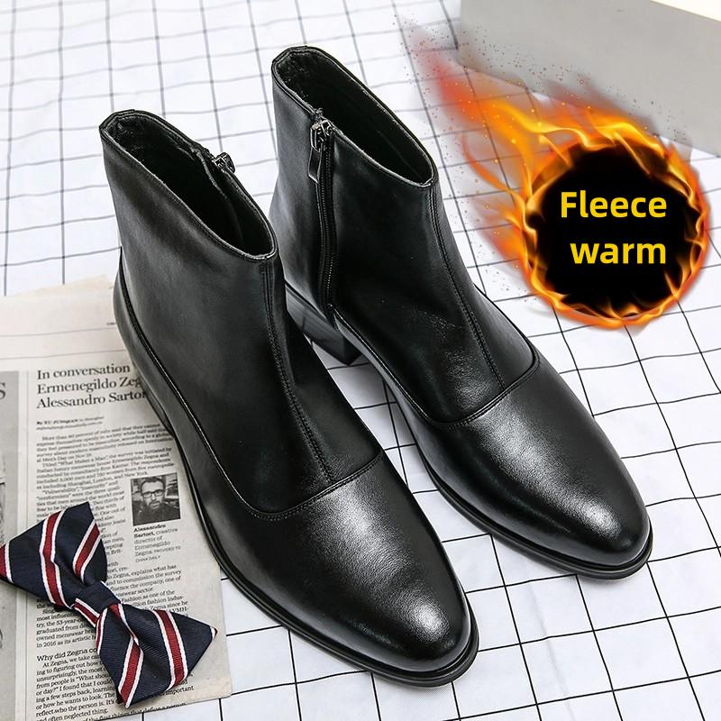 Fashion Boots Men Luxury Business Fashion Warm Leather Shoes Men Comfort Fashion Brand Chelsea Boots Gentlemen's Social Boots Men 38-46
