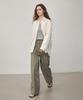 OSTKAKA One-Pleat Wide Chino Pants Khaki